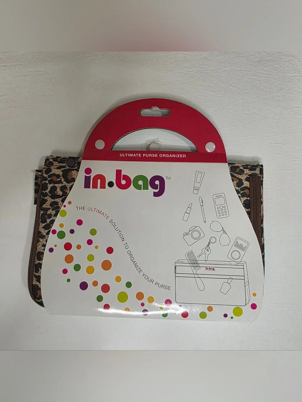 in.bag Leopard Print Ultimate Purse Organizer Insert NWT